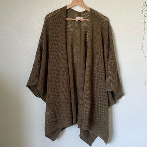 Olive green knit cardigan